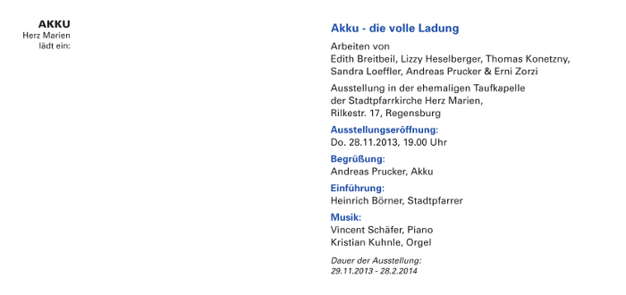 Einladung zur Ausstellung Akku - die volle Ladung 